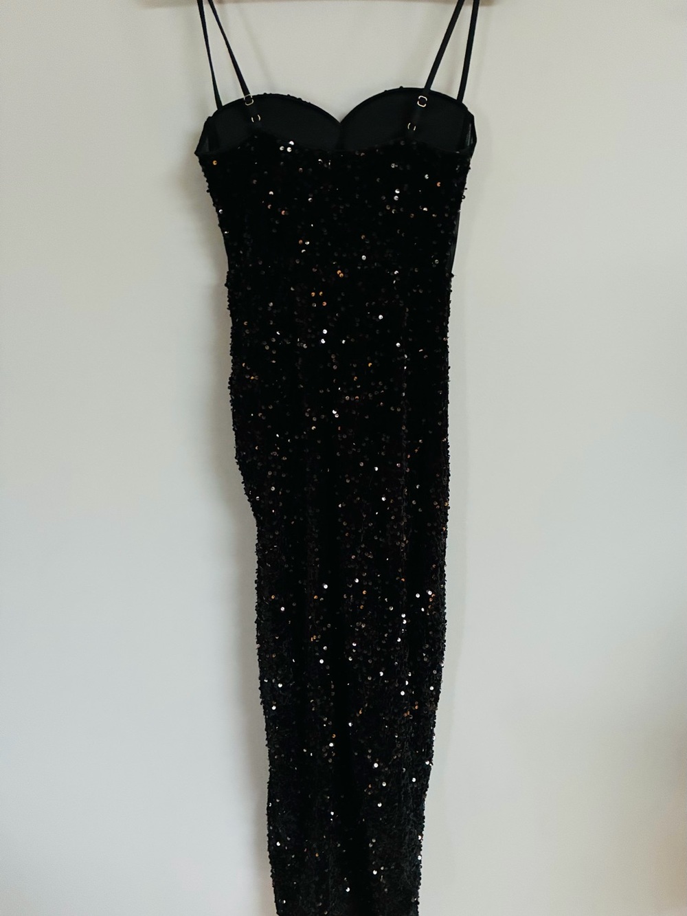 Black Sequin Bustier Gown